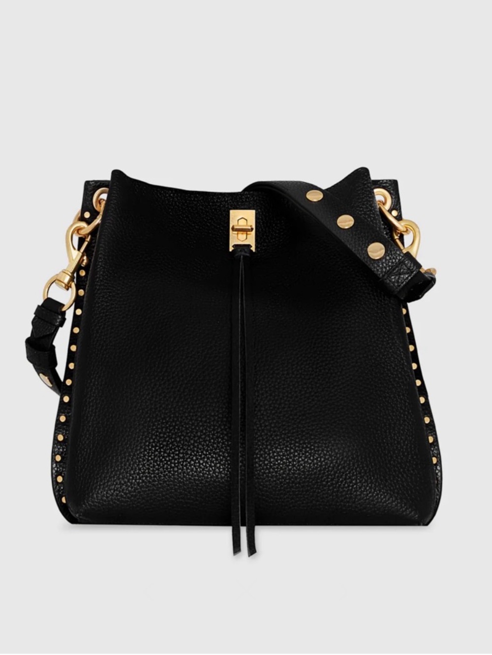 Rebecca Minkoff Black Pebbled Leather Darren Shoulder Bag